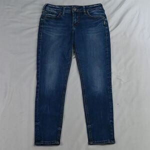 Silver 27 x 25 Suki Skinny‎ Crop Medium Wash Stretch Denim Womens Jeans